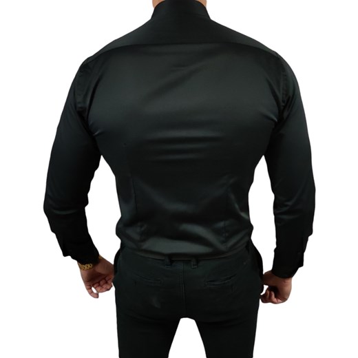 Koszula elegancka  ze stójką slim fit  czarna ESP013  DM Espada Men’s Wear M Moda Męska