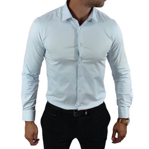 Klasyczna elegancka koszula slim fit jasny błękit ESP06    DM Espada Men’s Wear S Moda Męska