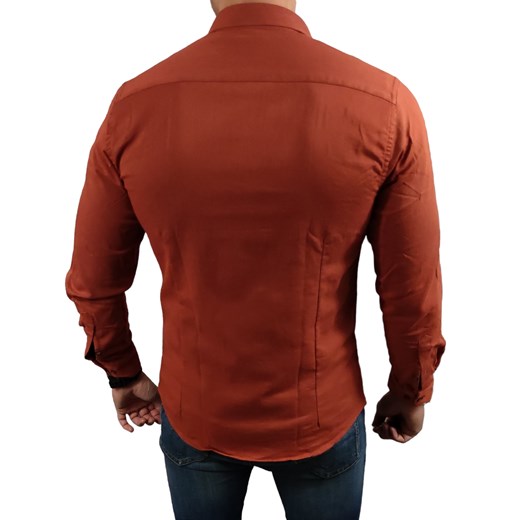 Koszula casualowa slim fit z kieszonkami  pomarańczowa ESP014  DM Espada Men’s Wear XL Moda Męska
