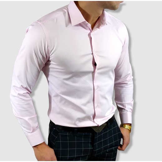 Klasyczna  koszula slim fit  różowa elegancka ESP06  DM Espada Men’s Wear XXL Moda Męska