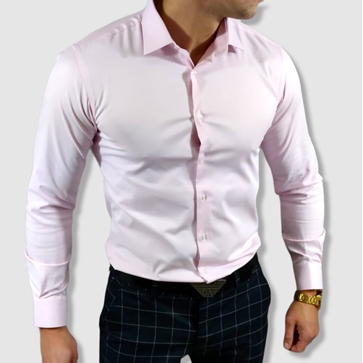 Klasyczna  koszula slim fit  różowa elegancka ESP06  DM Espada Men’s Wear XXL Moda Męska