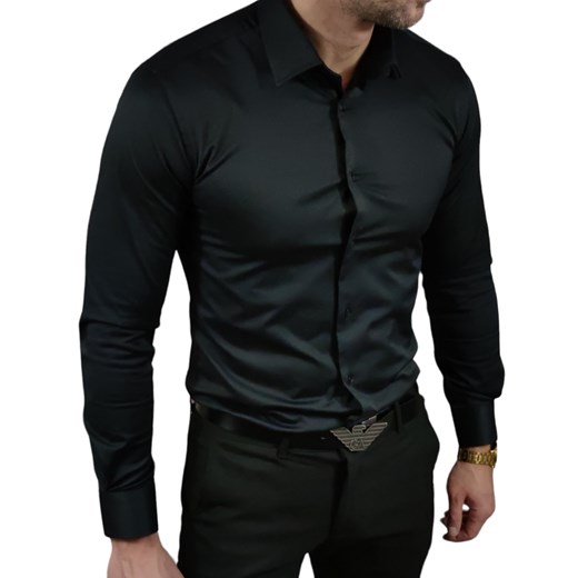 Klasyczna  koszula slim fit  czarna elegancka ESP06 DM Espada Men’s Wear L Moda Męska