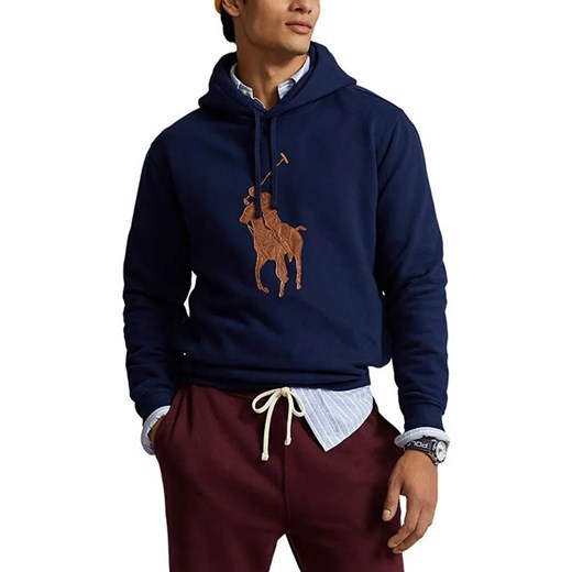 Bluza Ralph Lauren brązowe skórzane  logo granatowa DM ze sklepu Moda Męska w kategorii Bluzy męskie - zdjęcie 172129908