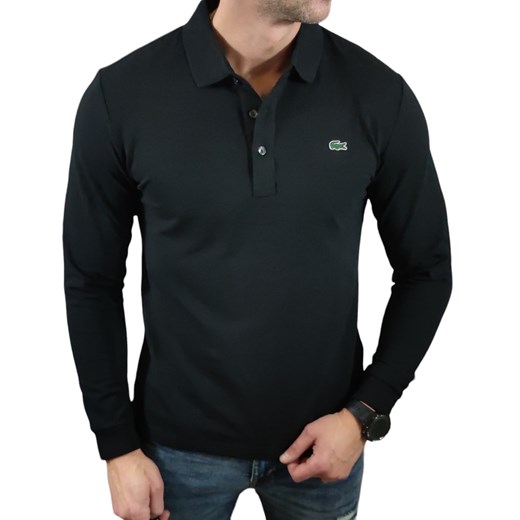 Polo z długim rękawem Lacoste kolor czarny DM ze sklepu Moda Męska w kategorii T-shirty męskie - zdjęcie 172129925