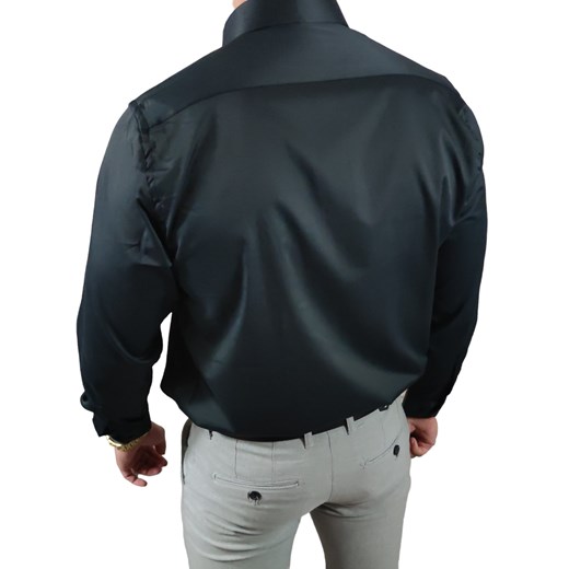 Klasyczna  koszula krój regular  czarna elegancka ESP025 DM Espada Men’s Wear XL Moda Męska
