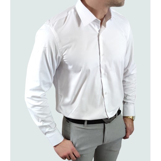 Klasyczna  koszula krój regular  biała ESP025  DM Espada Men’s Wear XL Moda Męska