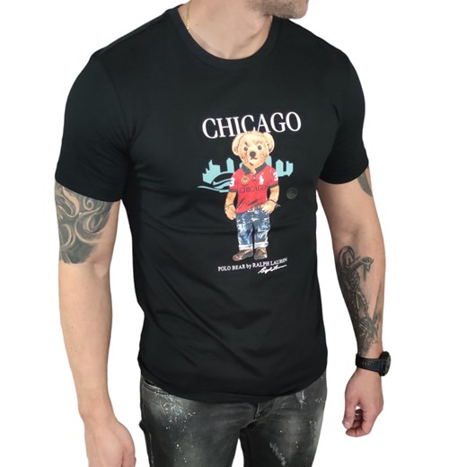 T-shirt Ralph Lauren czarny Bear Chicago DM ze sklepu Moda Męska w kategorii T-shirty męskie - zdjęcie 172129969
