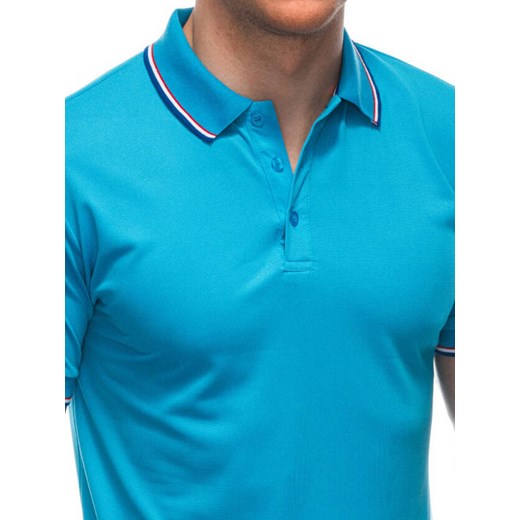 Koszulka męska Polo bez nadruku 1932S - niebieski Edoti L Edoti
