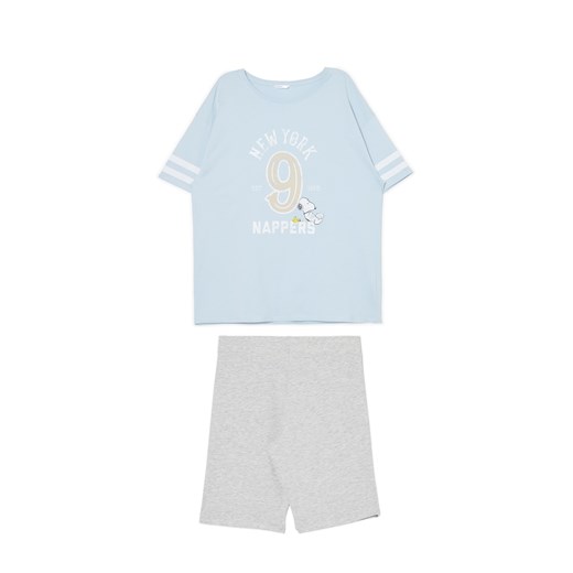 Cropp - Dwuczęściowa piżama ze Snoopym - błękitny ze sklepu Cropp w kategorii Piżamy damskie - zdjęcie 172131388