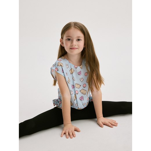 Reserved - Wzorzysty t-shirt Pusheen - jasnoniebieski Reserved 152 (11 lat) Reserved