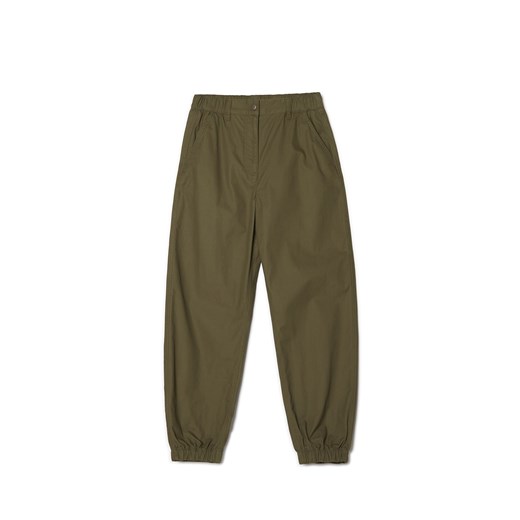 Cropp - Bawełniane ciemnozielone joggery - zielony ze sklepu Cropp w kategorii Spodnie damskie - zdjęcie 172133769