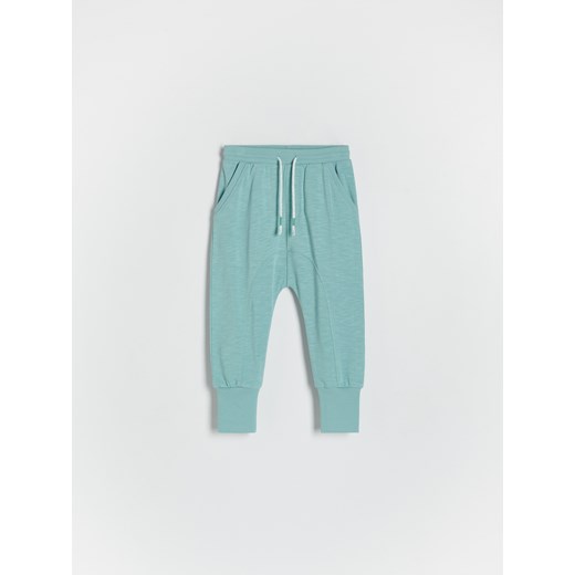 Reserved - Bawełniane spodnie - miętowy ze sklepu Reserved w kategorii Spodnie i półśpiochy - zdjęcie 172135067
