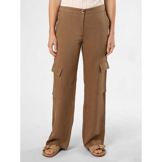 MAC Spodnie - Chiara Cargo Kobiety Lyocell taupe jednolity ze sklepu vangraaf w kategorii Spodnie damskie - zdjęcie 172136536