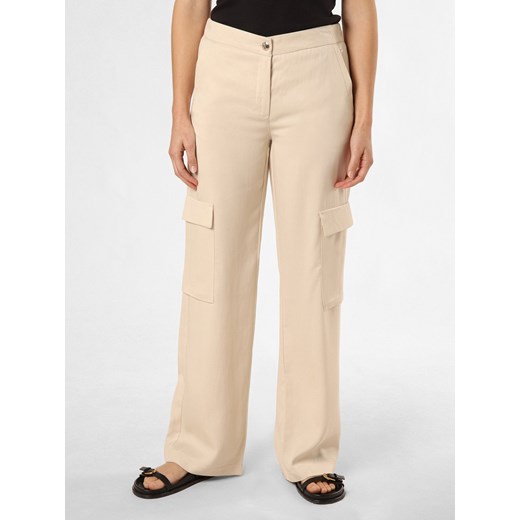 MAC Spodnie - Chiara Cargo Kobiety Lyocell beżowy jednolity ze sklepu vangraaf w kategorii Spodnie damskie - zdjęcie 172136537