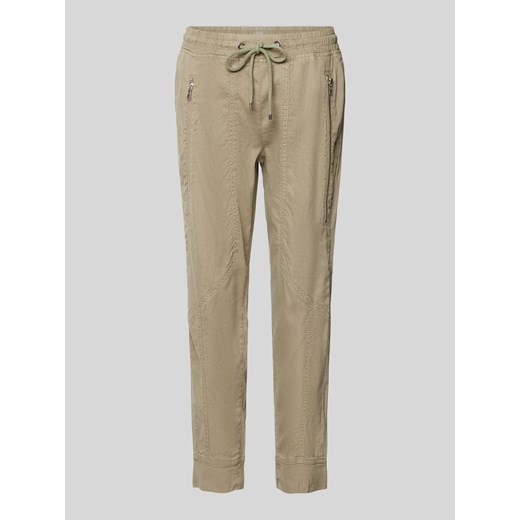 Spodnie o kroju tapered fit z kieszeniami zapinanymi na zamek błyskawiczny model ‘Future Worker’ ze sklepu Peek&Cloppenburg  w kategorii Spodnie damskie - zdjęcie 172137306