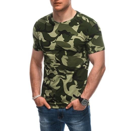 T-shirt męski z nadrukiem 1931S - jasnozielony ze sklepu Edoti w kategorii T-shirty męskie - zdjęcie 172139236
