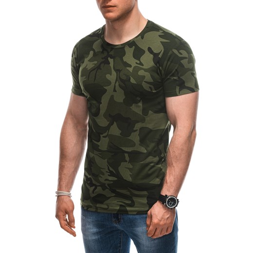 T-shirt męski z nadrukiem 1931S - zielony ze sklepu Edoti w kategorii T-shirty męskie - zdjęcie 172139239