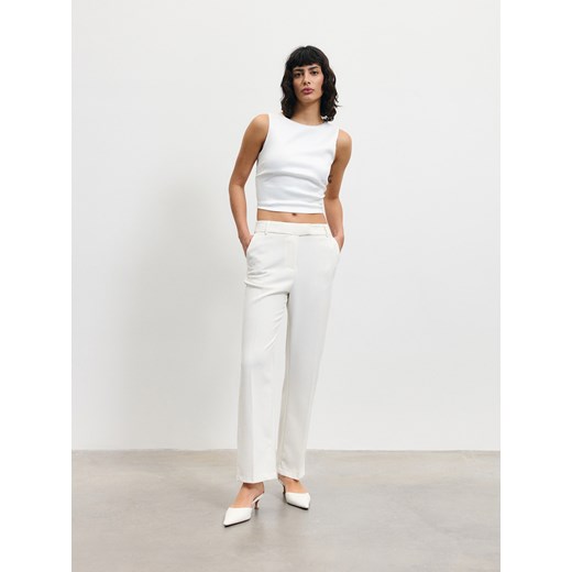 Reserved - Spodnie cygaretki w kant - biały Reserved XL Reserved