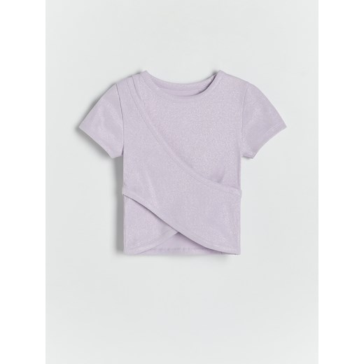 Reserved - Bluzka z wycięciem - lawendowy ze sklepu Reserved w kategorii Bluzki dziewczęce - zdjęcie 172140065