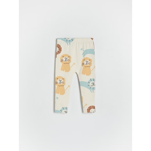 Reserved - Bawełniane legginsy - złamana biel ze sklepu Reserved w kategorii Legginsy niemowlęce - zdjęcie 172140218