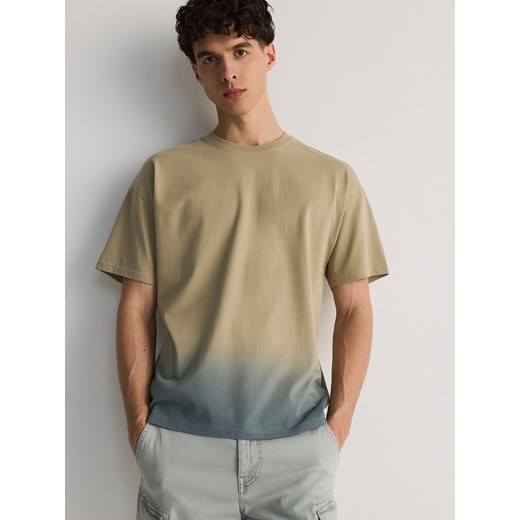 Reserved - T-shirt regular fit - oliwkowy ze sklepu Reserved w kategorii T-shirty męskie - zdjęcie 172140496