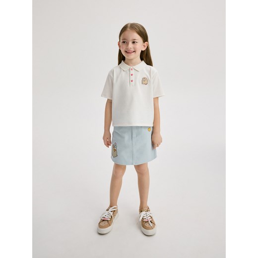 Reserved - Jeansowa spódnica Pusheen - jasnoniebieski ze sklepu Reserved w kategorii Spódnice dziewczęce - zdjęcie 172140998