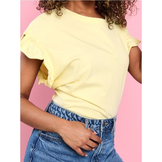 Sinsay - Bluzka z marszczeniami - żółty ze sklepu Sinsay w kategorii Bluzki damskie - zdjęcie 172142078