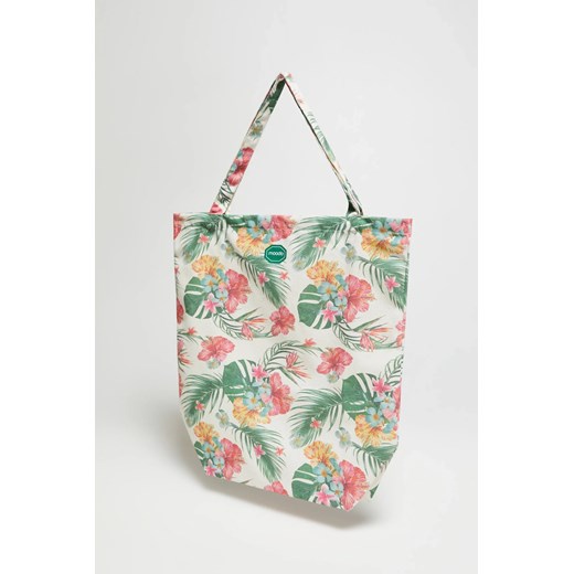 Bawełniana torba w tropikalny wzór różowa ze sklepu Moodo.pl w kategorii Torby materiałowe - zdjęcie 172142307