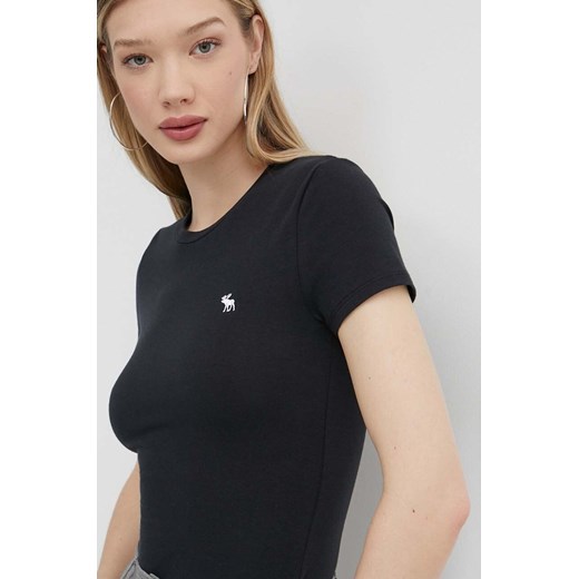 Abercrombie &amp; Fitch t-shirt damski kolor czarny ze sklepu ANSWEAR.com w kategorii Bluzki damskie - zdjęcie 172143829