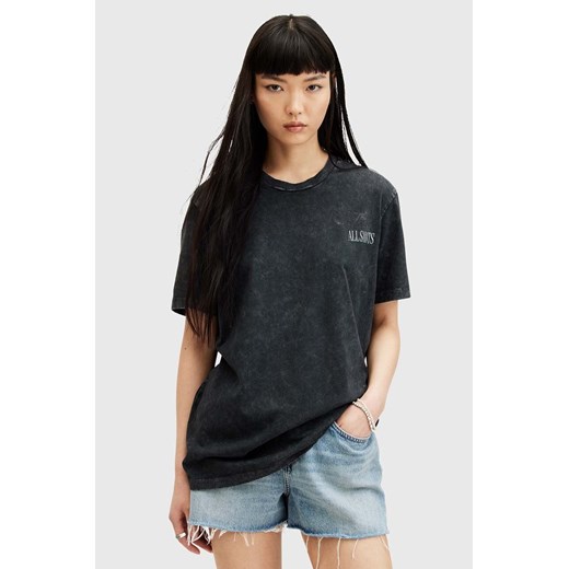 AllSaints t-shirt bawełniany MIC BF TEE damski kolor czarny W085JA ze sklepu ANSWEAR.com w kategorii Bluzki damskie - zdjęcie 172143938