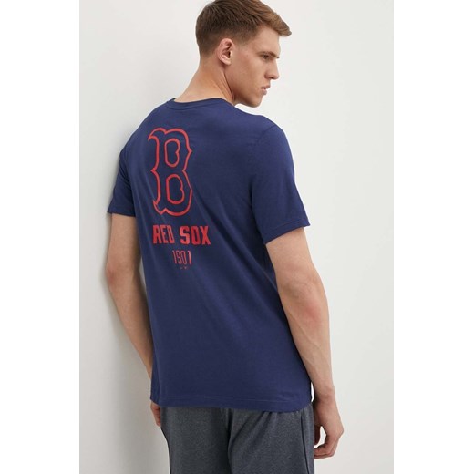 Nike t-shirt bawełniany Boston Red Sox męski kolor granatowy z nadrukiem ze sklepu ANSWEAR.com w kategorii T-shirty męskie - zdjęcie 172144215