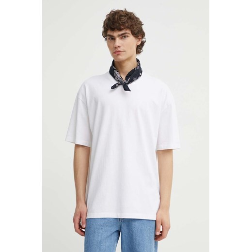 AllSaints t-shirt bawełniany MONTANA SS CREW męski kolor biały gładki MD510Z ze sklepu ANSWEAR.com w kategorii T-shirty męskie - zdjęcie 172144267