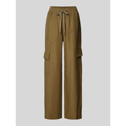 Spodnie materiałowe o kroju regular fit z elastycznym pasem ze sklepu Peek&Cloppenburg  w kategorii Spodnie damskie - zdjęcie 172144406