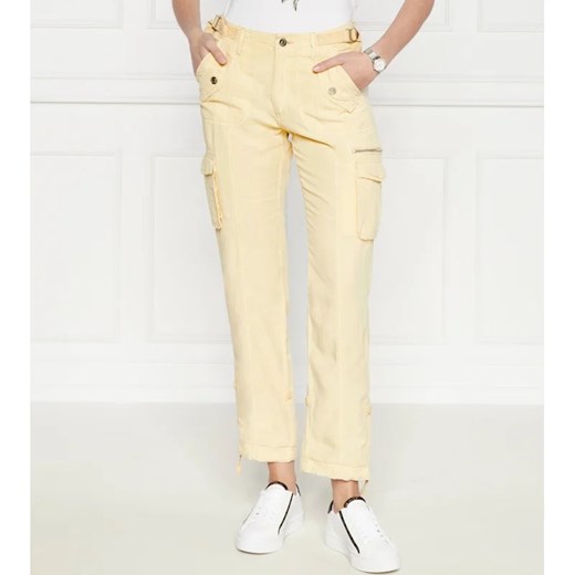 GUESS Spodnie cargo NESSI | Regular Fit | z dodatkiem lnu ze sklepu Gomez Fashion Store w kategorii Spodnie damskie - zdjęcie 172145075