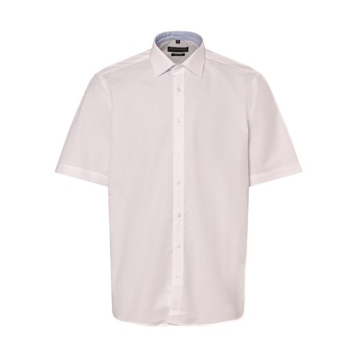 Finshley & Harding Koszula męska - Łatwe prasowanie Mężczyźni Modern Fit Bawełna biały jednolity ze sklepu vangraaf w kategorii Koszule męskie - zdjęcie 172146505