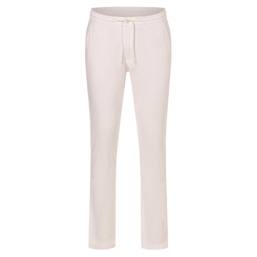 Finshley & Harding London Spodnie z zawartością lnu - Cox Mężczyźni len biały jednolity ze sklepu vangraaf w kategorii Spodnie męskie - zdjęcie 172146507