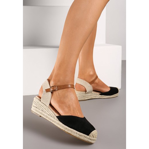 Espadryle damskie Born2be na koturnie casual z klamrą