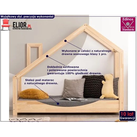 Drewniane łóżko dziecięce domek Lumo 6X - 23 rozmiary Elior One Size Edinos.pl