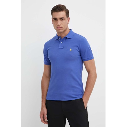 Polo Ralph Lauren polo bawełniane kolor niebieski ze sklepu ANSWEAR.com w kategorii T-shirty męskie - zdjęcie 172152499