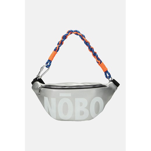 Srebrna nerka Nobo z dużym logowanym nadrukiem Nobo One size wyprzedaż NOBOBAGS.COM