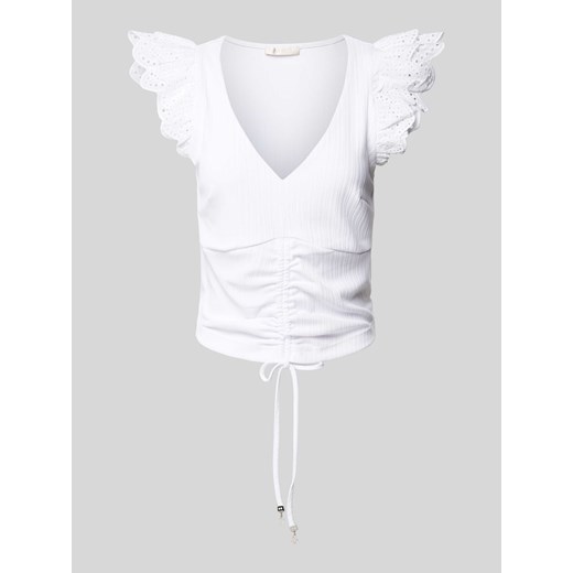 T-shirt z falbanami model ‘SANGALLO’ ze sklepu Peek&Cloppenburg  w kategorii Bluzki damskie - zdjęcie 172154839