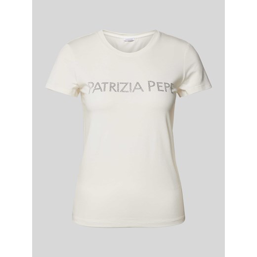 T-shirt z obszyciem kamieniami stras model ‘MAGLIA’ ze sklepu Peek&Cloppenburg  w kategorii Bluzki damskie - zdjęcie 172155485