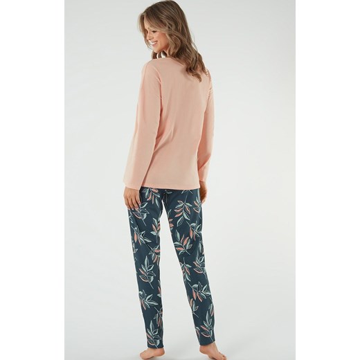 Piżama damska z długim rękawem i nogawką łososiowa Julietta, Kolor łososiowy-wzór, Rozmiar S, Italian Fashion ze sklepu Intymna w kategorii Piżamy damskie - zdjęcie 172157535