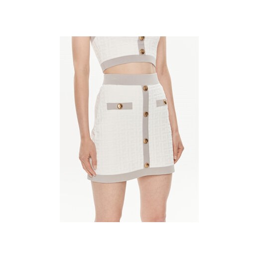 Elisabetta Franchi Spódnica mini GK-98B-42E2-004477 Biały Slim Fit ze sklepu MODIVO w kategorii Spódnice - zdjęcie 172159047