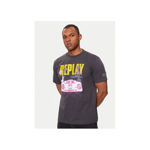 Replay T-Shirt M6810.000.22662 Czarny Regular Fit ze sklepu MODIVO w kategorii T-shirty męskie - zdjęcie 172159097