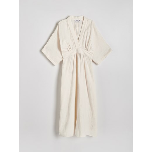 Reserved - Sukienka typu kimono - kremowy Reserved XL Reserved