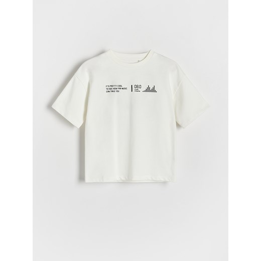 Reserved - T-shirt oversize - złamana biel ze sklepu Reserved w kategorii T-shirty chłopięce - zdjęcie 172161599