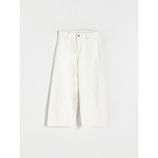 Reserved - Jeansy wide leg - złamana biel ze sklepu Reserved w kategorii Spodnie dziewczęce - zdjęcie 172161669