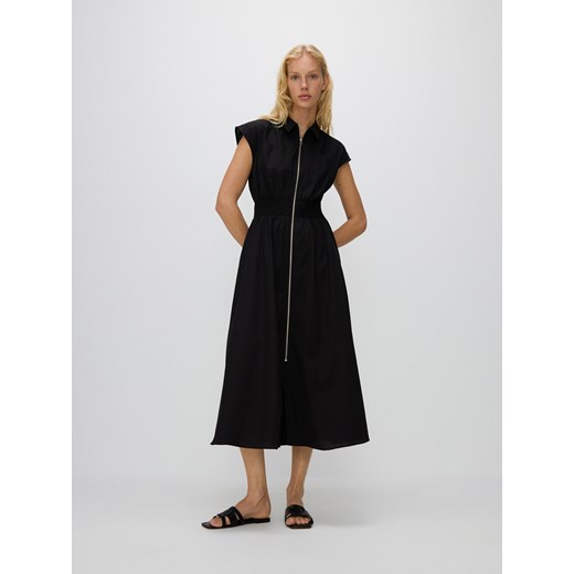Reserved - Sukienka midi z zamkiem - czarny ze sklepu Reserved w kategorii Sukienki - zdjęcie 172161725