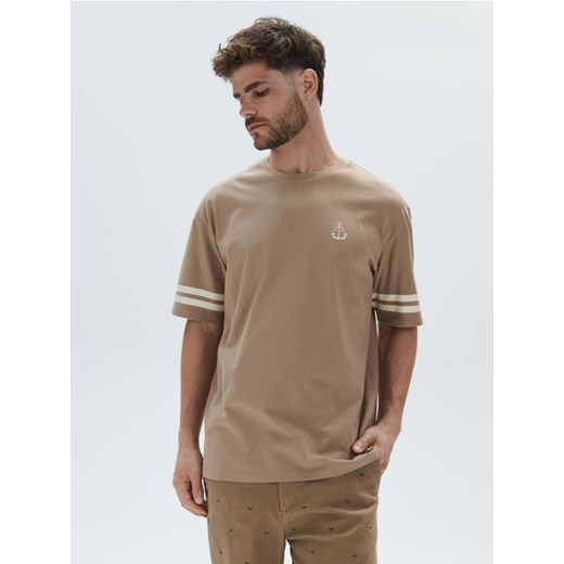 Sinsay - Koszulka bawełniana - brązowy ze sklepu Sinsay w kategorii T-shirty męskie - zdjęcie 172162248